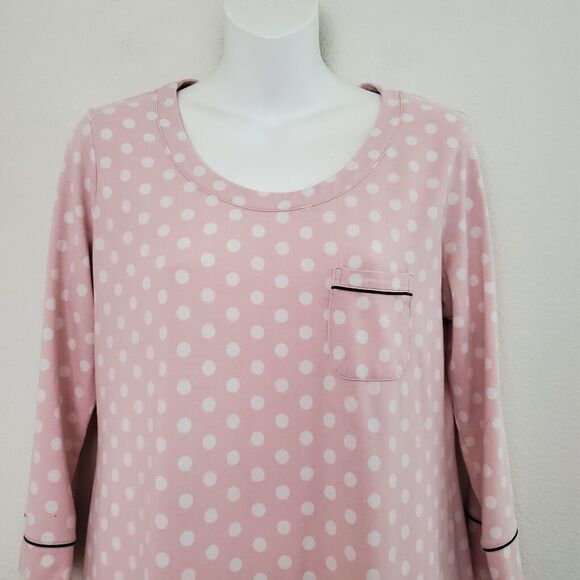 Soma Nightgown Small Pink Pajama Dress Embraceable Polka Dot Nightie Lounge - Picture 2 of 10
